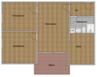 Grundriss - Renovierte 3-Zimmer Wohnung mit Balkon