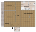 Grundriss - Renovierte 3-Zimmer Wohnung mit Balkon