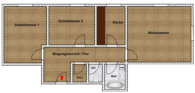 Grundriss - Neu renovierte 3-Zimmer Wohnung mit Einbauküche
